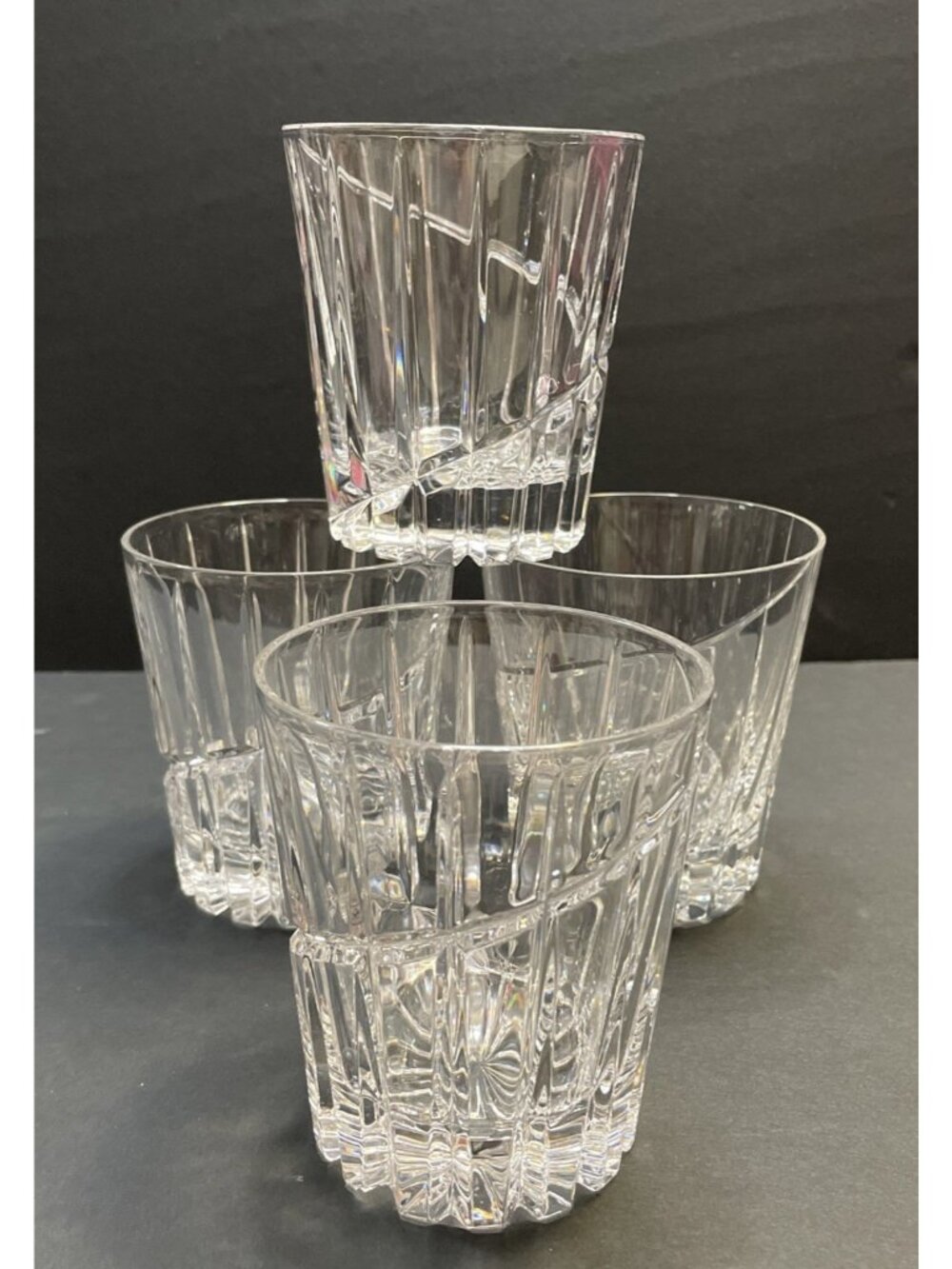 4 Mikasa Uptown Double Old Fashioned Lead Crystal Glasses Heavy - NEW w/out Box
